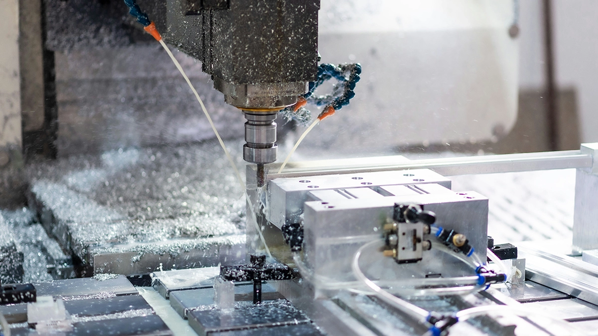 CNC machining centre milling a part