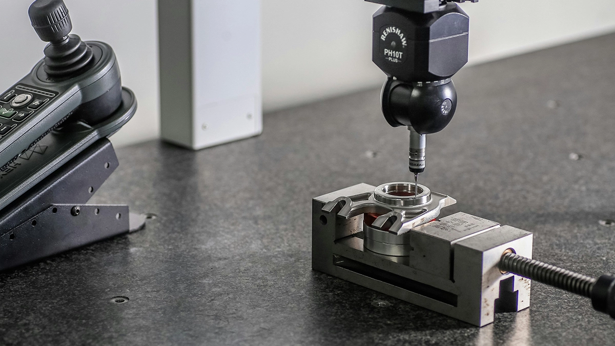 Measuring a part with a touch probe on a coordinate measuring machine